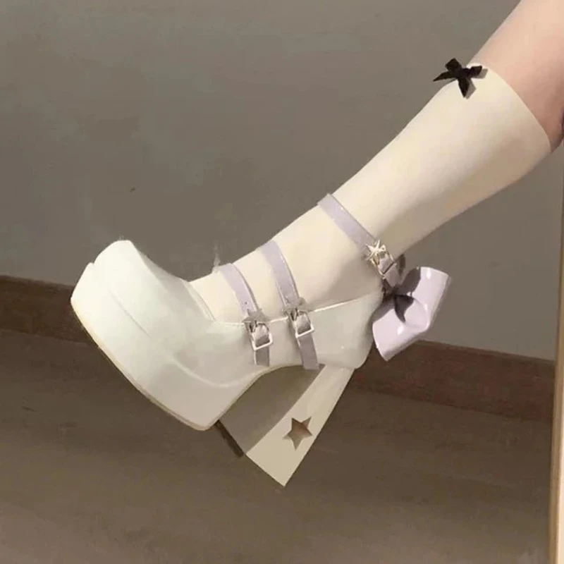 Y2k Chunky Platform High Heels Pumps Women Punk Thick Mary Jane Shoes