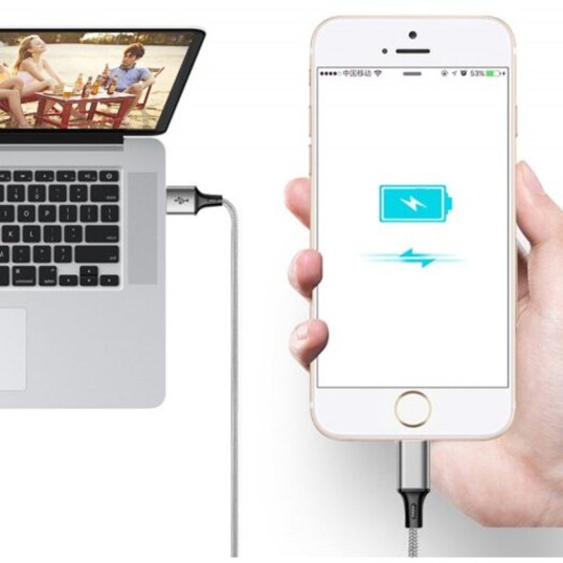 3 In 1 Usb Cable Phone Charge Nylon Braided Universal Charging Data Cord