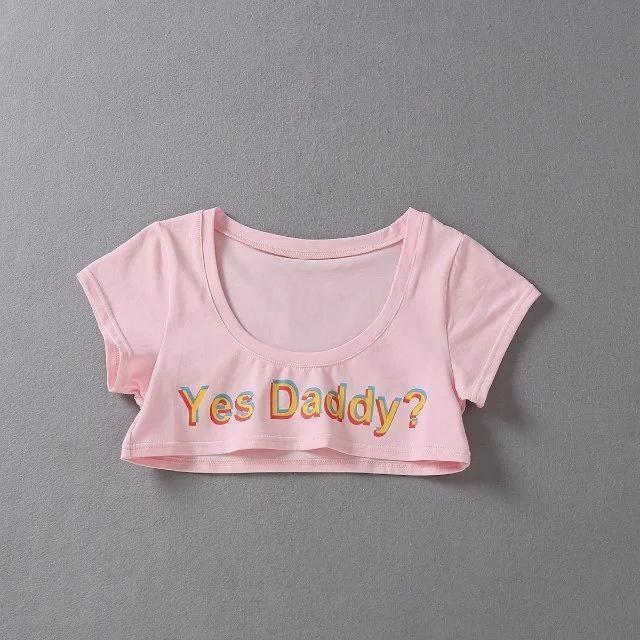 Yes Daddy Micro Crop Top Ddlg Clothing