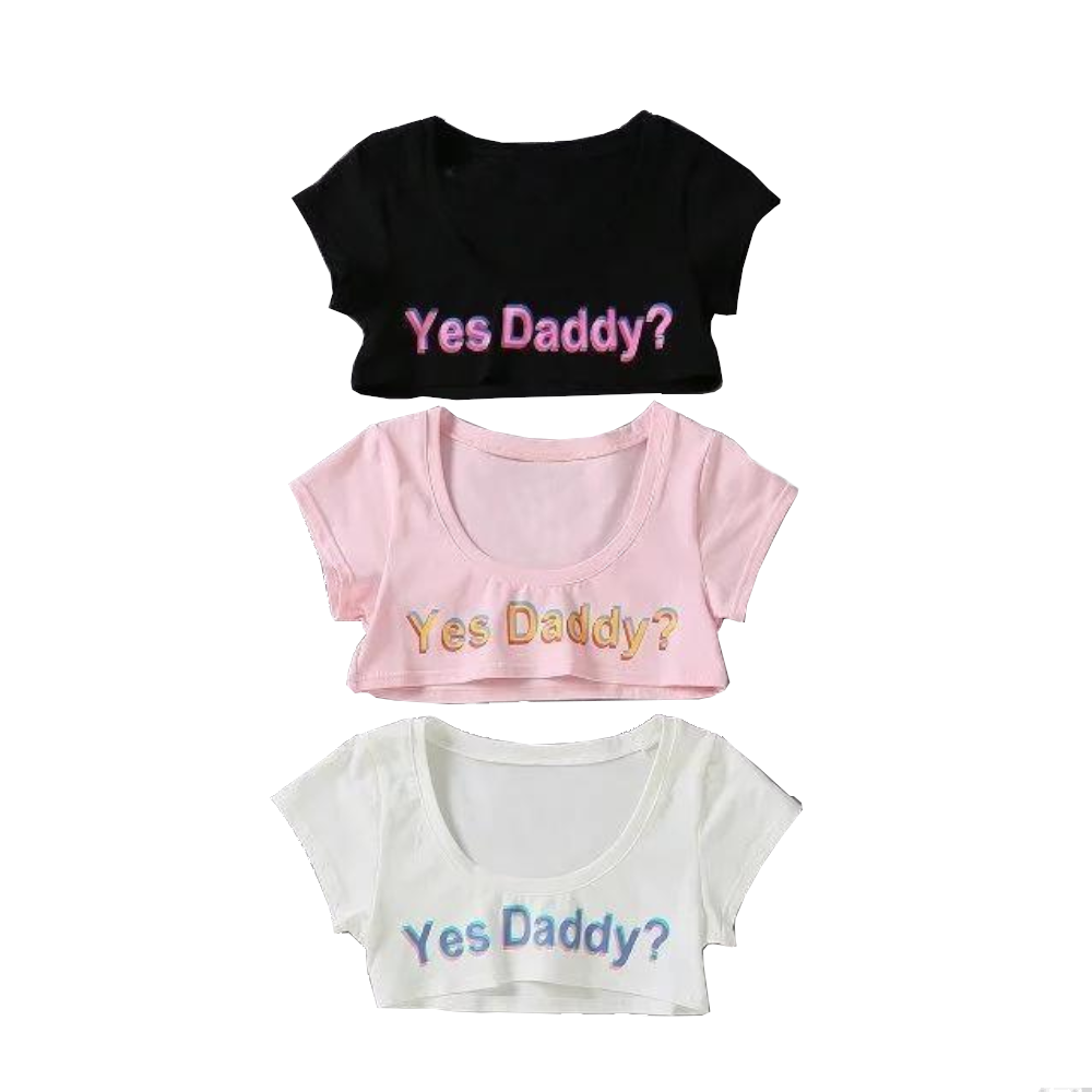Yes Daddy Micro Crop Top Ddlg Clothing