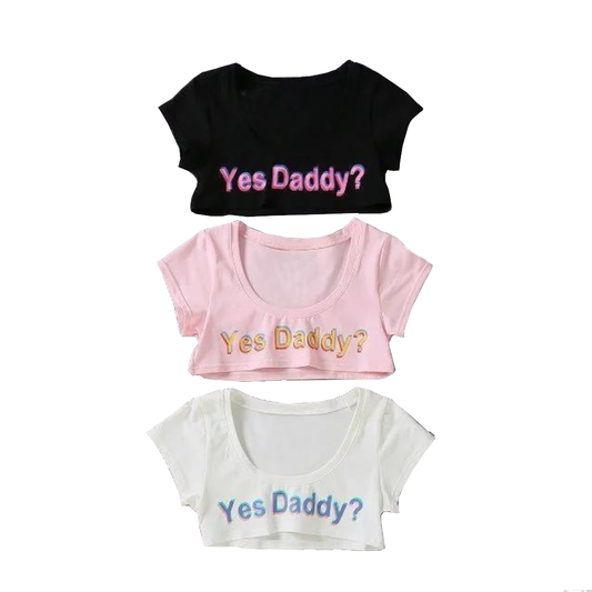 Yes Daddy Micro Crop Top Ddlg Clothing