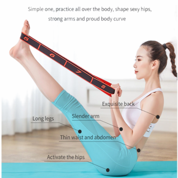 Yoga Stretching Multi Loop Strap Pilates Gym Flexibility Exercise Fitness Workout