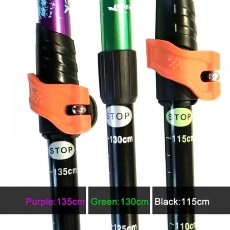 Telescopic 4 Section Folding Hiking Trekking Walking Pole Cane Stick 135Cm