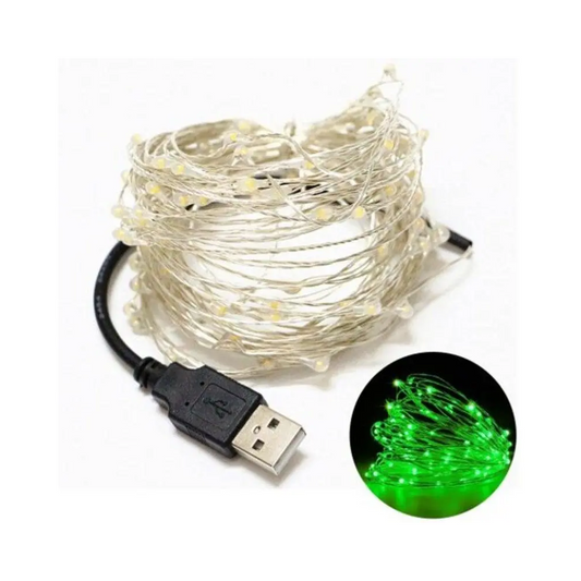 Usb 10M Waterproof Green Light Silver Wire Diy String
