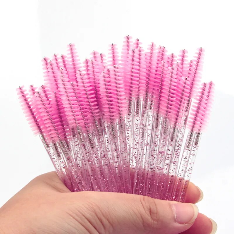 50 Pcs Eyelash Brushes Makeup Disposable Mascara Wands Applicator