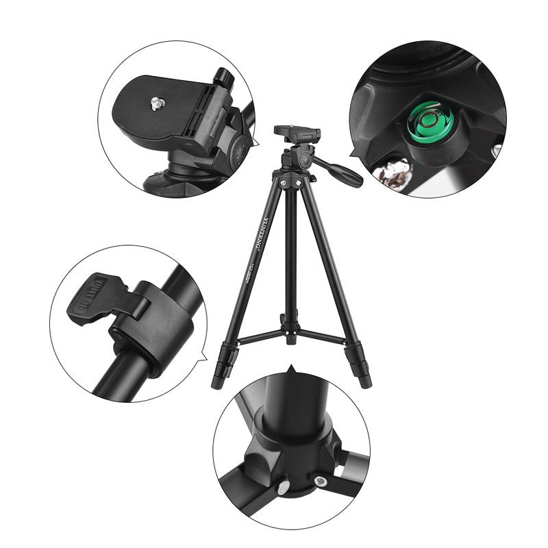 Vct-580 Aluminum Alloy Tripod Portable Lightweight With 1/4" Screw