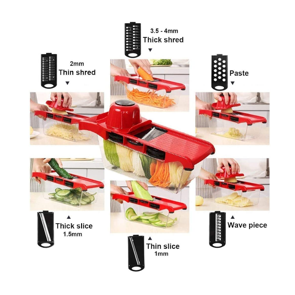 Zs 8983 Vegetable Fruit Slicer Cutter Kitchen Magic Tool Red