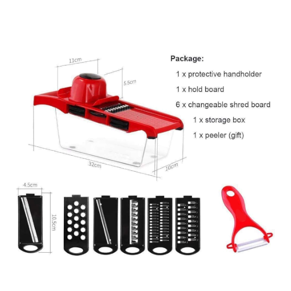 Zs 8983 Vegetable Fruit Slicer Cutter Kitchen Magic Tool Red